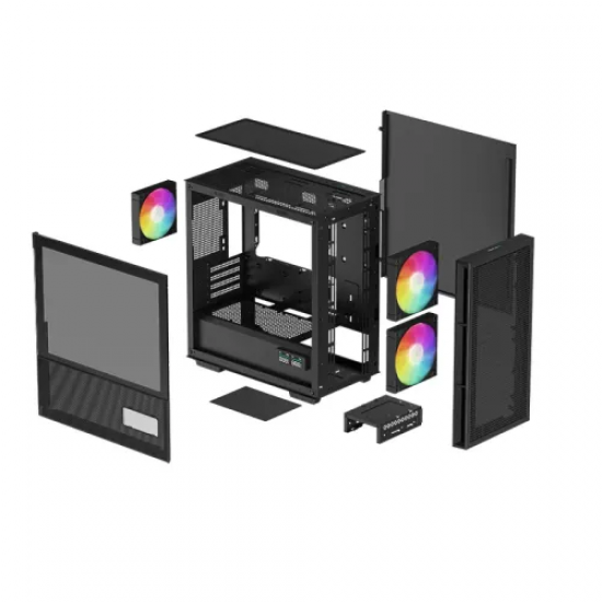 DeepCool CH360 High Airflow Micro-ATX Case Black