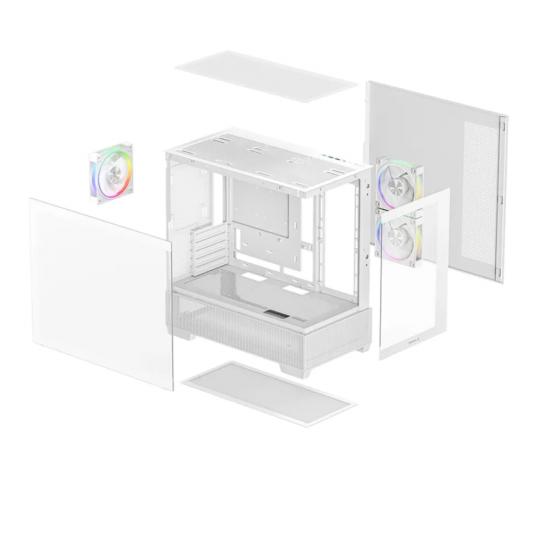 Deepcool CG380 3F WH Micro ATX Mid Tower White Casing