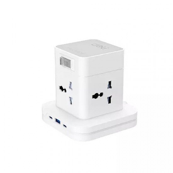 Deli ET762 4 Port 1.6 Meter Standing Power Strip