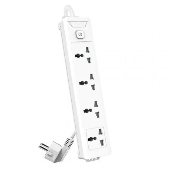 Deli ET404 Universal Hole Extension Cord 4 Port 2 Pin Power Strip