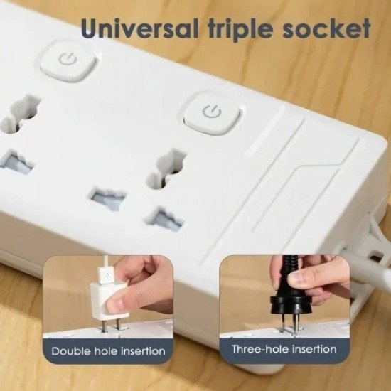 Deli ET410 3-Port Power Strip 
