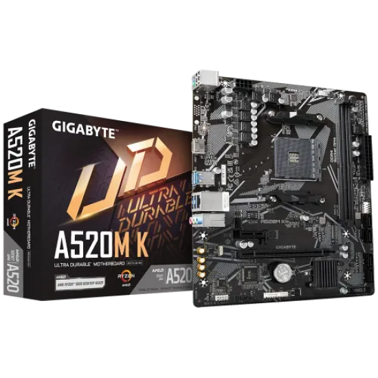 GIGABYTE A520M K AM4 Micro ATX Motherboard