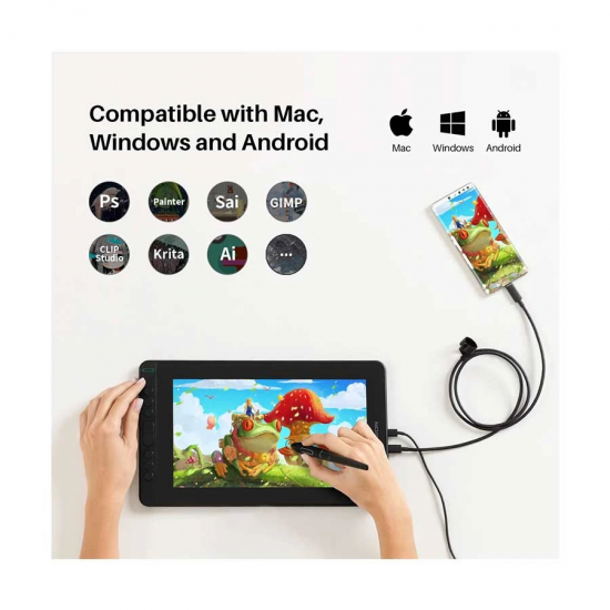 Huion GS1161 Kamvas 12 11.6 Inch Creative Pen Display Android Graphics Tablet
