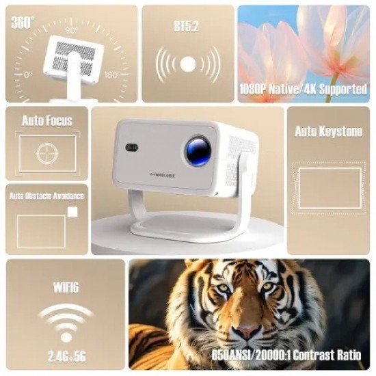 Magcubic L018 650 ANSI Android 14 Portable Projector