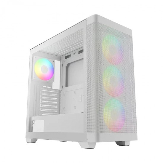 GAMDIAS Athena M3 WH ARGB Mesh Mid Tower White (Tempered Glass) E-ATX Gaming Desktop Case