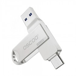 Oscoo CU002 64GB USB 3.1 Gen 1 & Type-C OTG Silver Pen Drive